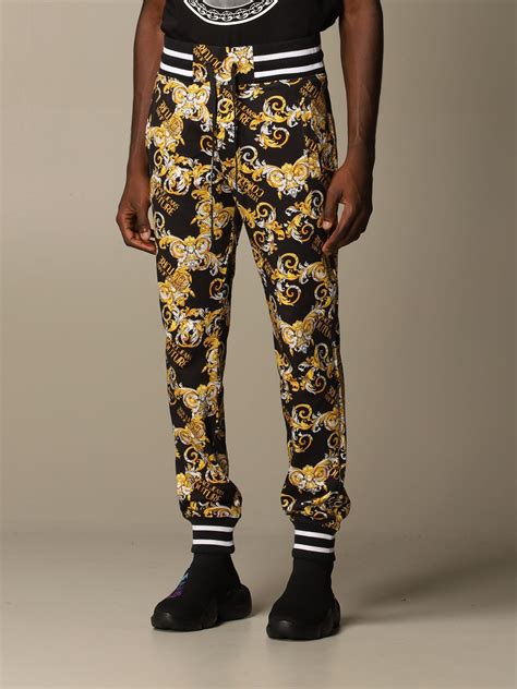 versace black trousers mens|Versace joggers men's.